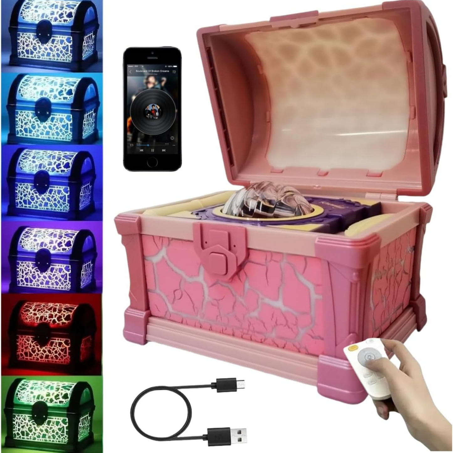 Cofre Proyector de Auroras con Música Bluetooth