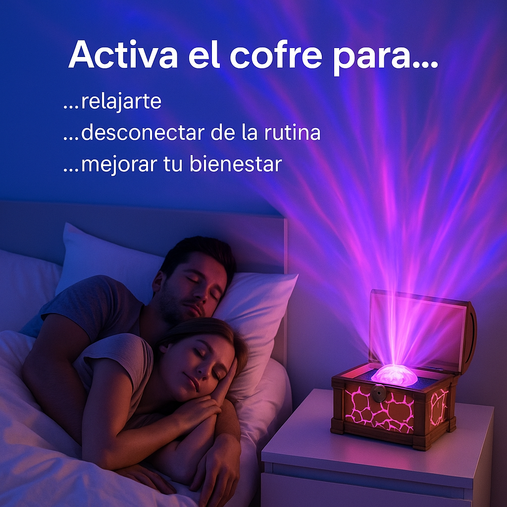 Cofre Proyector de Auroras con Música Bluetooth