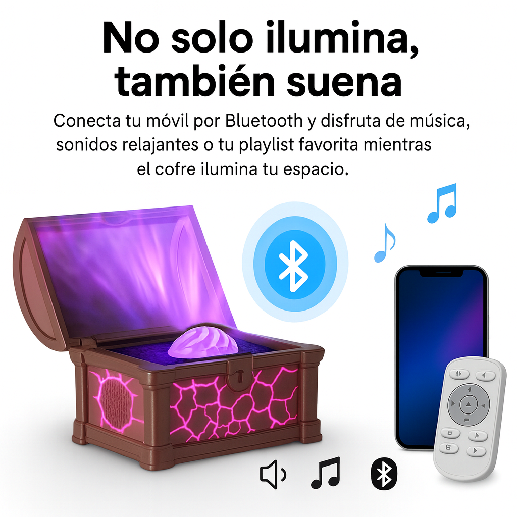 Cofre Proyector de Auroras con Música Bluetooth