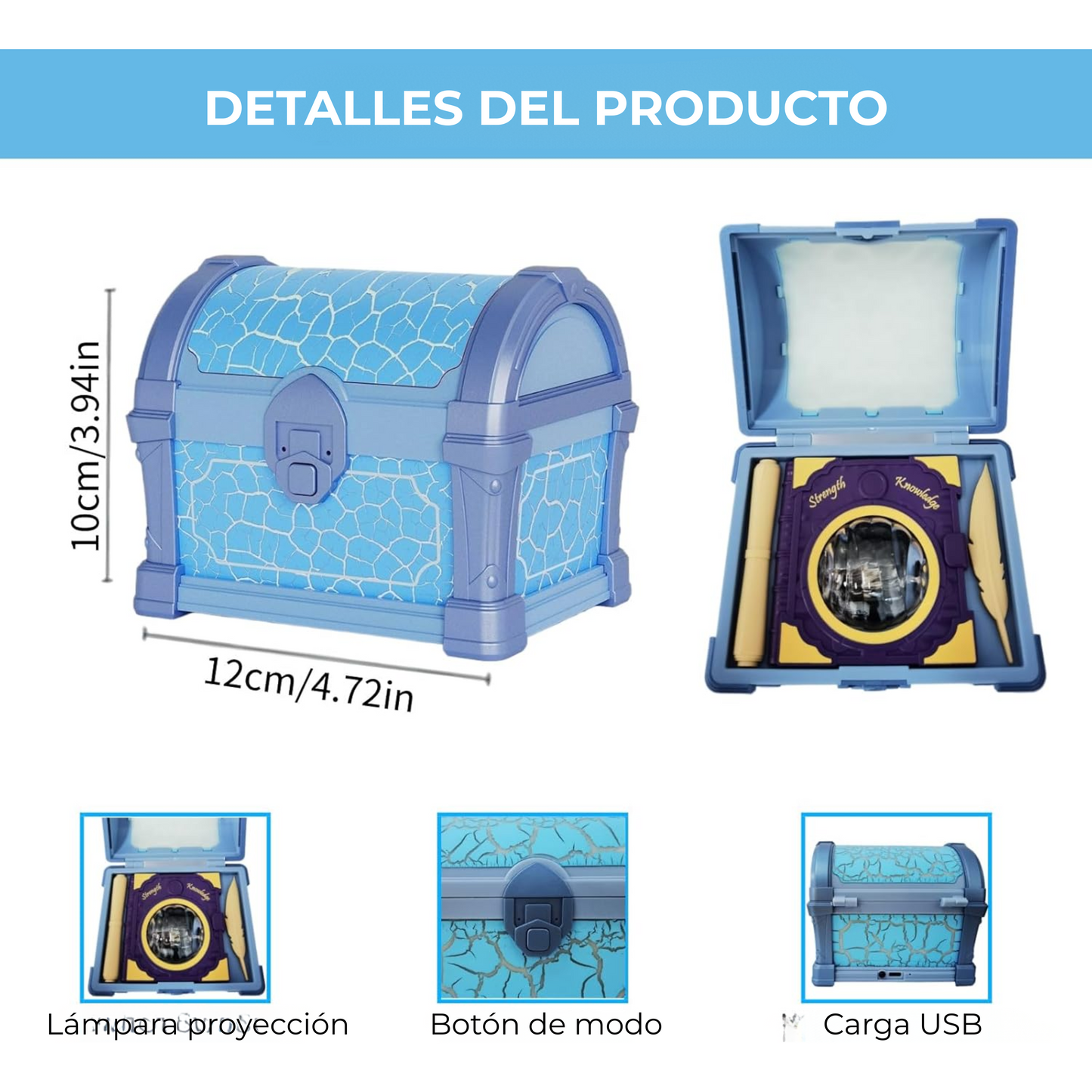Cofre Proyector de Auroras con Música Bluetooth